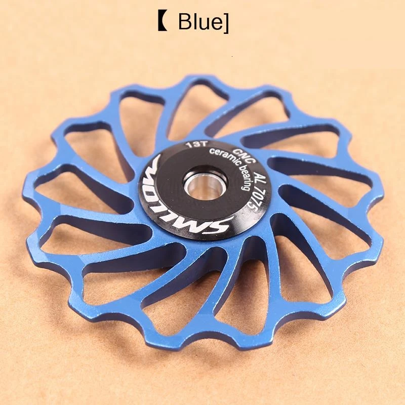 13T Blue 11T 13T горный велосипед регулятор скорости керамический подшипник задний переключатель направляющее колесо зуб ЧПУ подшипник Натяжное колесо - Цвет: 13T Blue