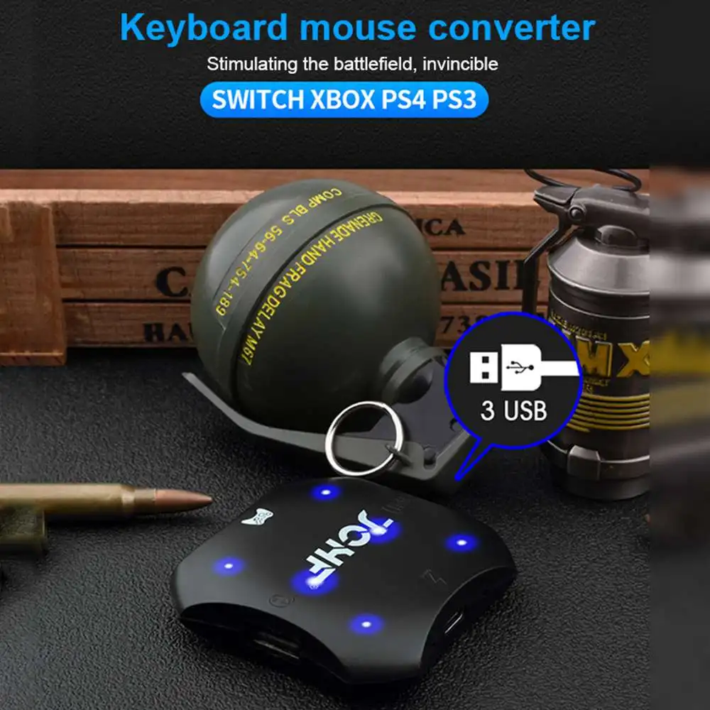 USB-адаптер для клавиатуры мыши геймпада контроллера Bluetooth-совместимый конвертер