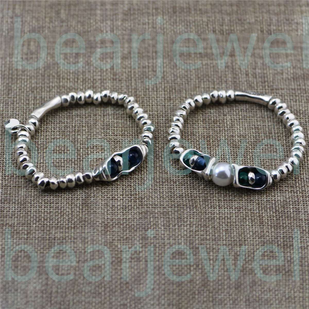 Европейский Стиль 19 см Серебристые Цвет с зелеными и голубых бриллиантов Beeded