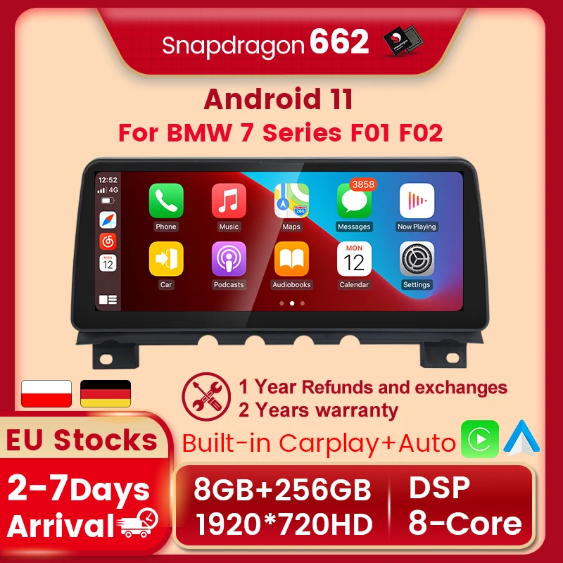 

8G + 256G! Автомобильный GPS-навигатор, 12,3 дюйма, Android 11, для BMW F01/F02, серия 7, CIC NBT 1920X720HD, антибликовый, Blu-Ray экран carplay