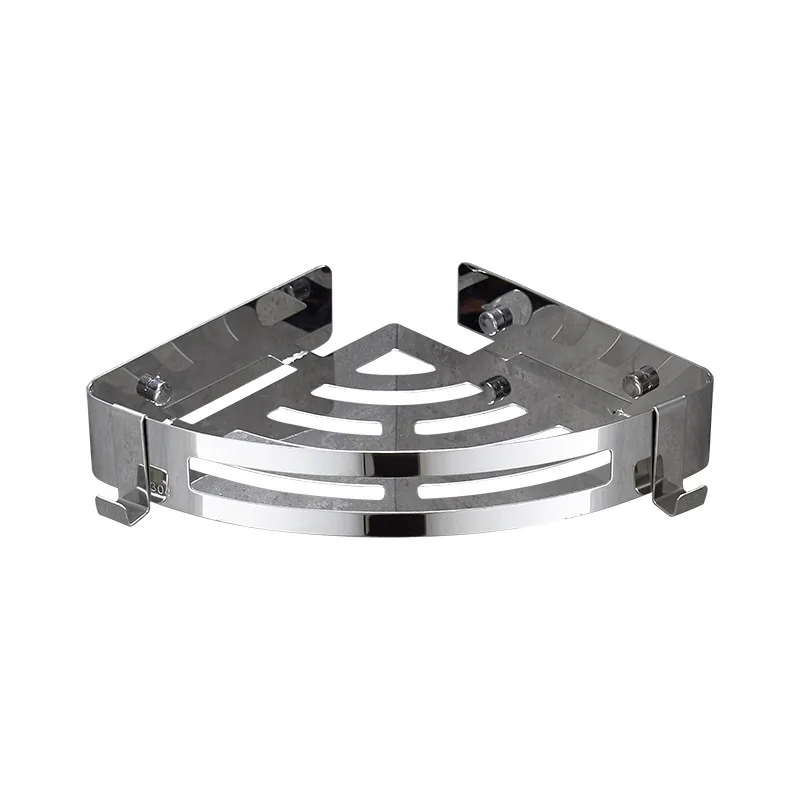 bathroom shelves hardware rack 304 stainless steel wall mounted corner triangle shower holder accessories punch free chorme free global shipping