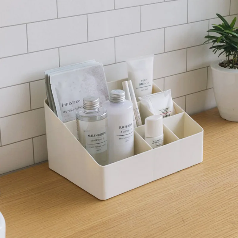 

cosmetic storage box plastic dormitory household living room multifunctional plastic office desk storage box makeup organizer