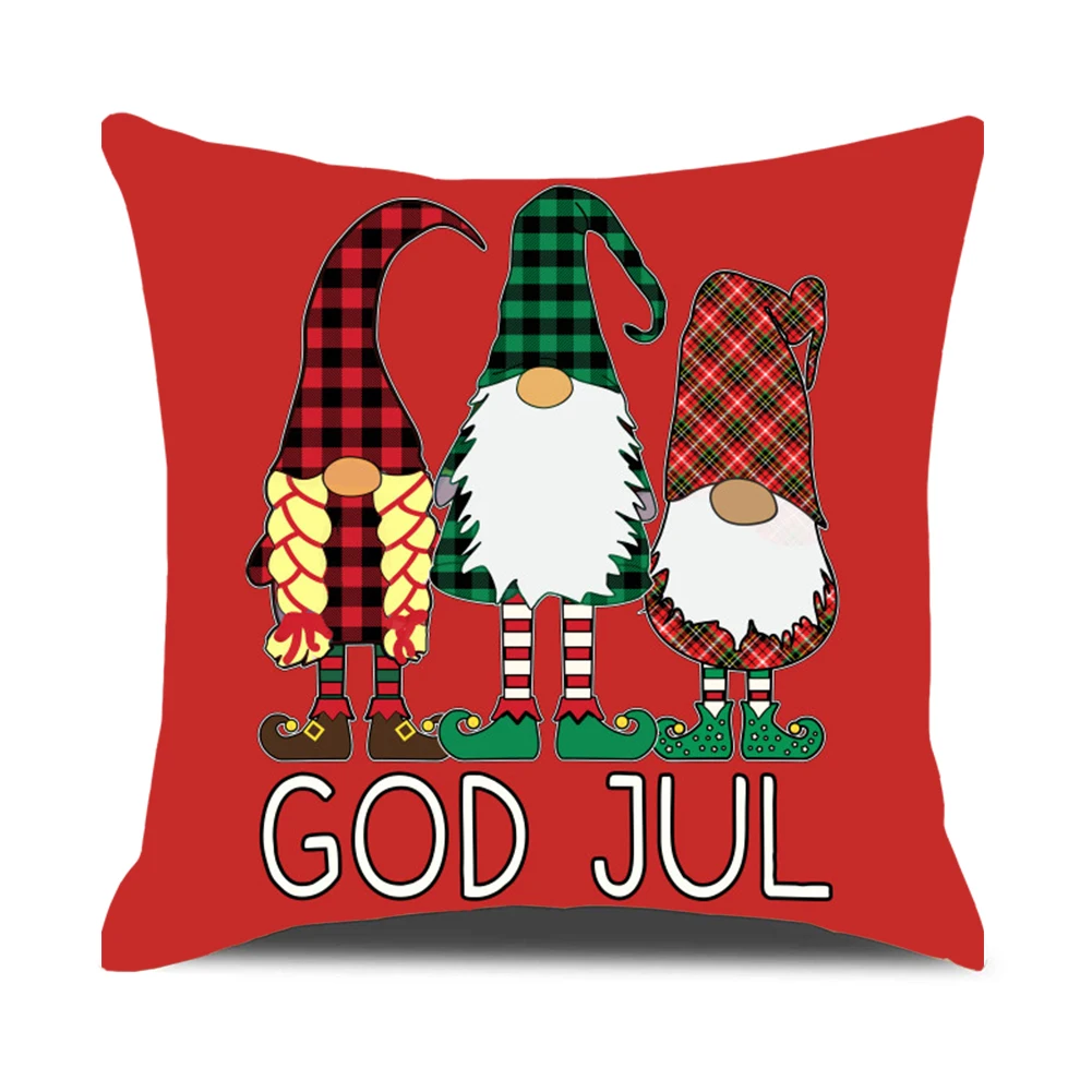 

Рождественская наволочка для подушки, 45x45 см, наволочки для диванной подушки, наволочка с Санта-Клаусом, домашняя декоративная наволочка дл...