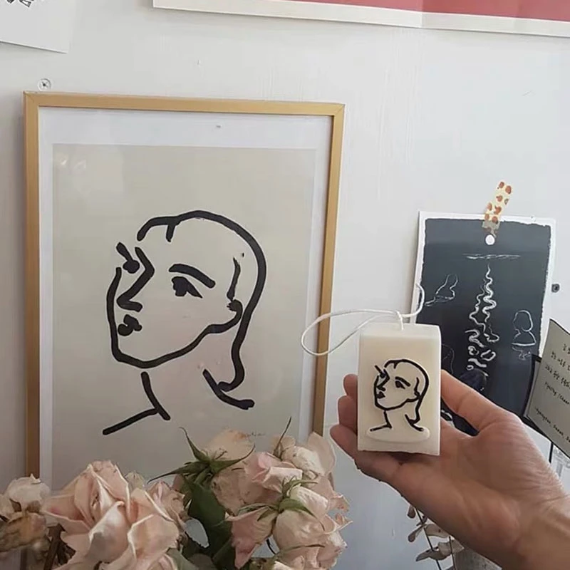 Matisse couple head shape candle mold decoration wax male female plaster soap | Дом и сад