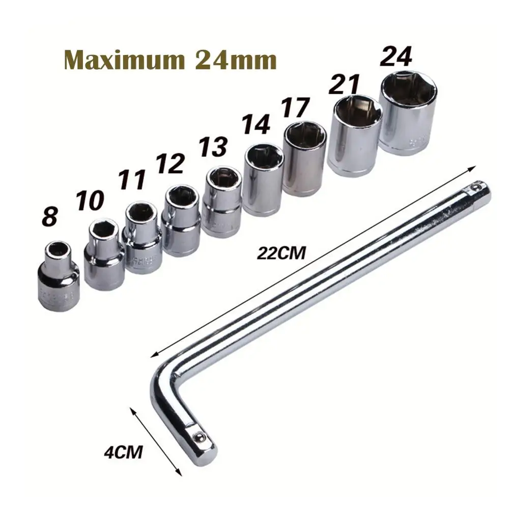 

1/2 Wrench with Socket for Household/Car Repair Spanner Universal Hand Tool Wrench Tool Set with Storage Case Socket Wrench