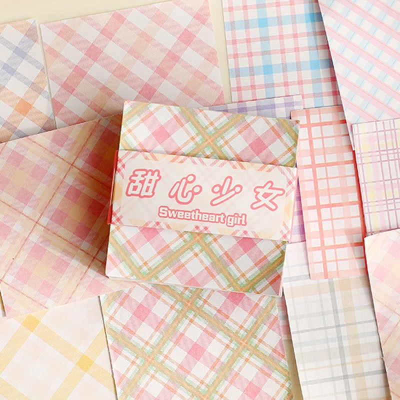 

200 Sheets Cute Colorful Lattice Memo Pad Decorative Collage Material Paper Notepad Office School Supplies Kawaii Stationery