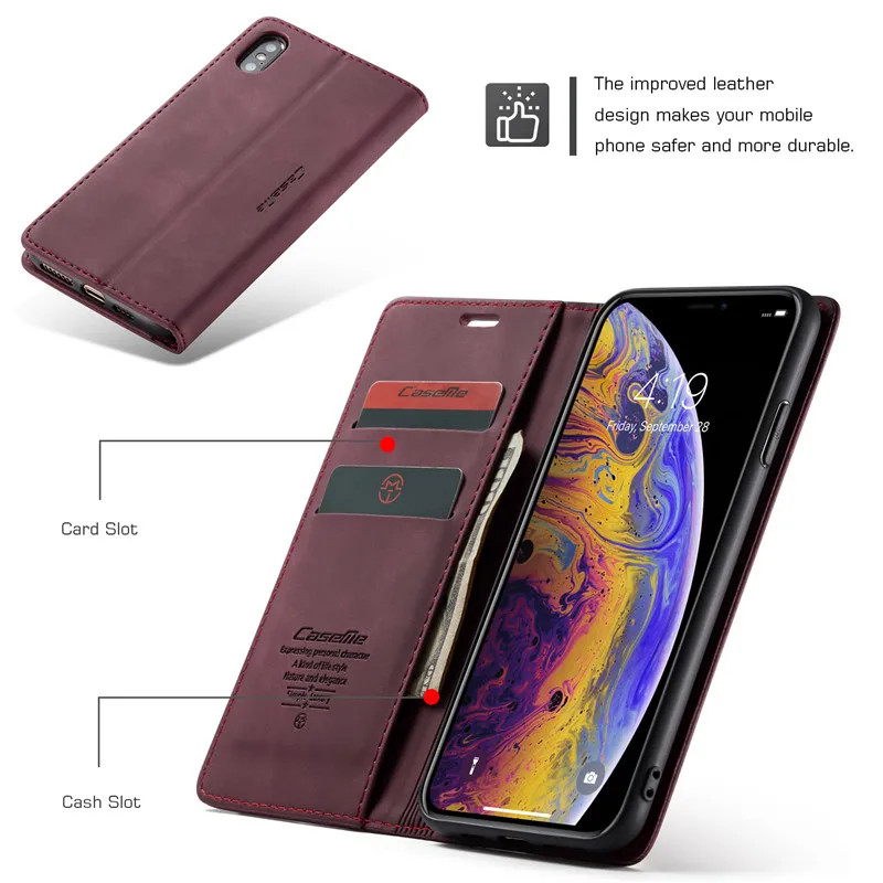 Магнитный чехол для IPhone 12 Mini 11 Pro Xs Max Xr 7 8 6 6s Plus 5 5s SE Матовый кожаный флип-кошелек