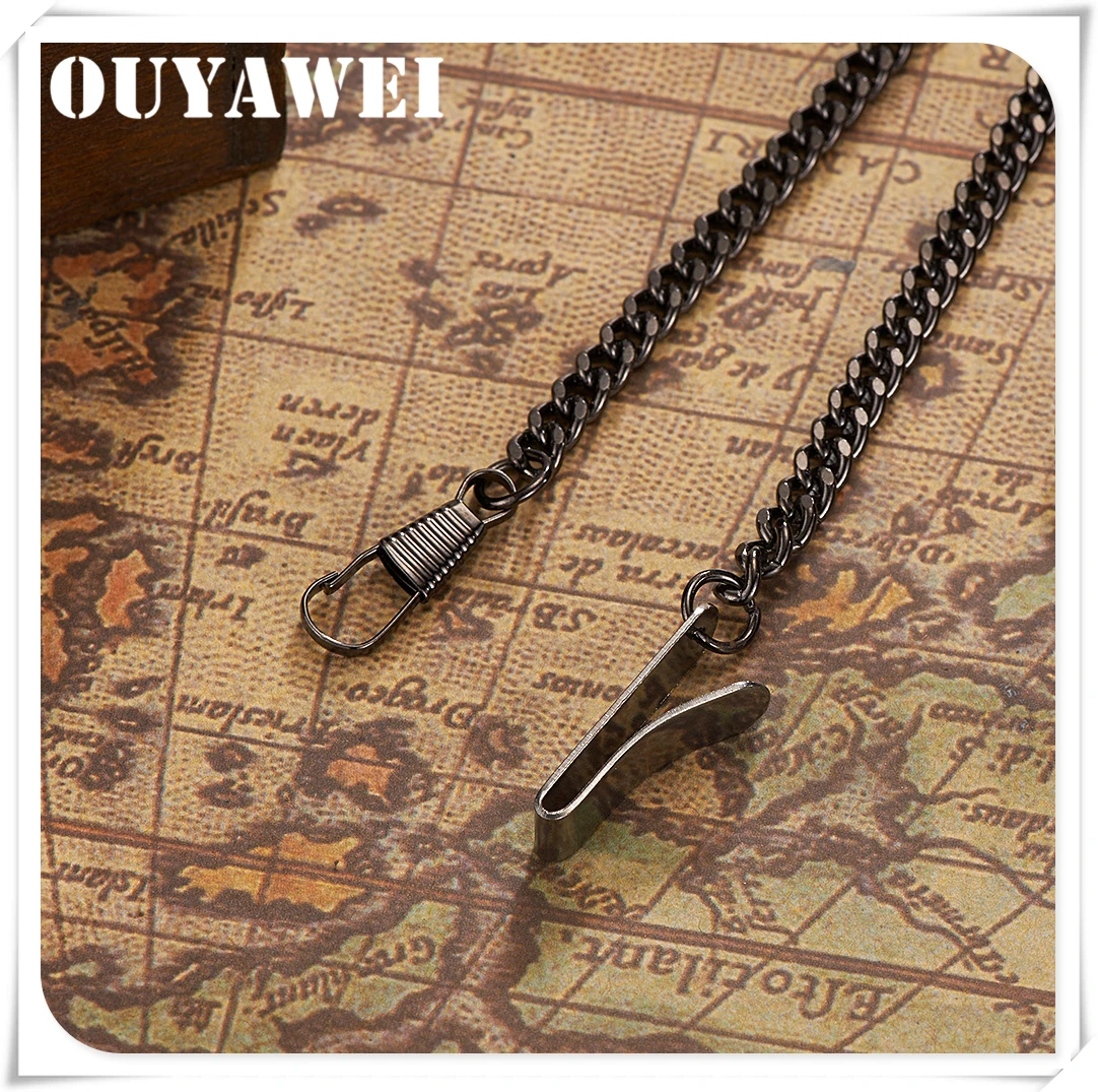 

OUYAWEI Fashion Mens Pocket Watches Mechanical Hand Wind Watch Men Casual Clock Hollow Case Steampunk Vintage Pendant Necklace