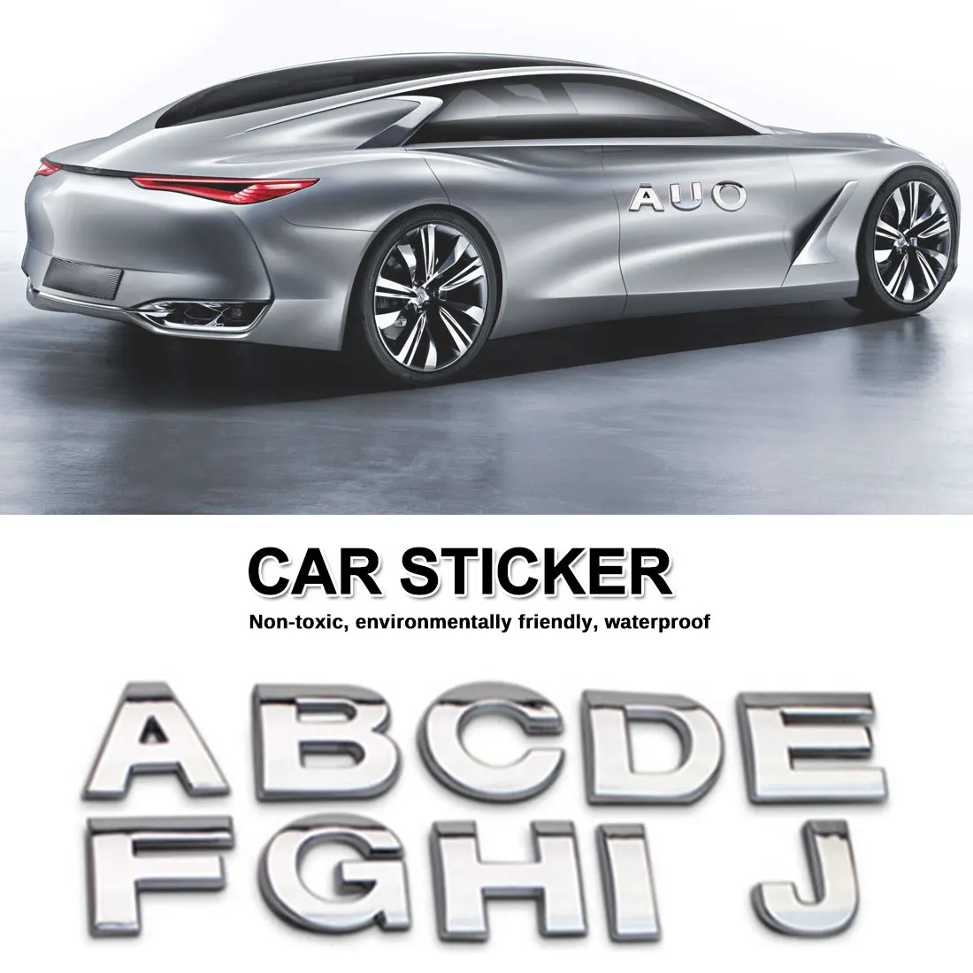 1 шт. 3D наклейки для автомобиля серебряные буквы DIY металлические значки в форме