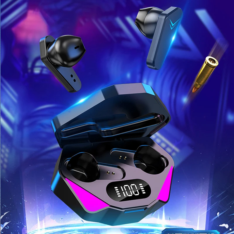 

Игровые наушники, совместимые с Bluetooth 5,0, беспроводные наушники с микрофоном, спортивная водонепроницаемая гарнитура, шумоподавление, Нулев...