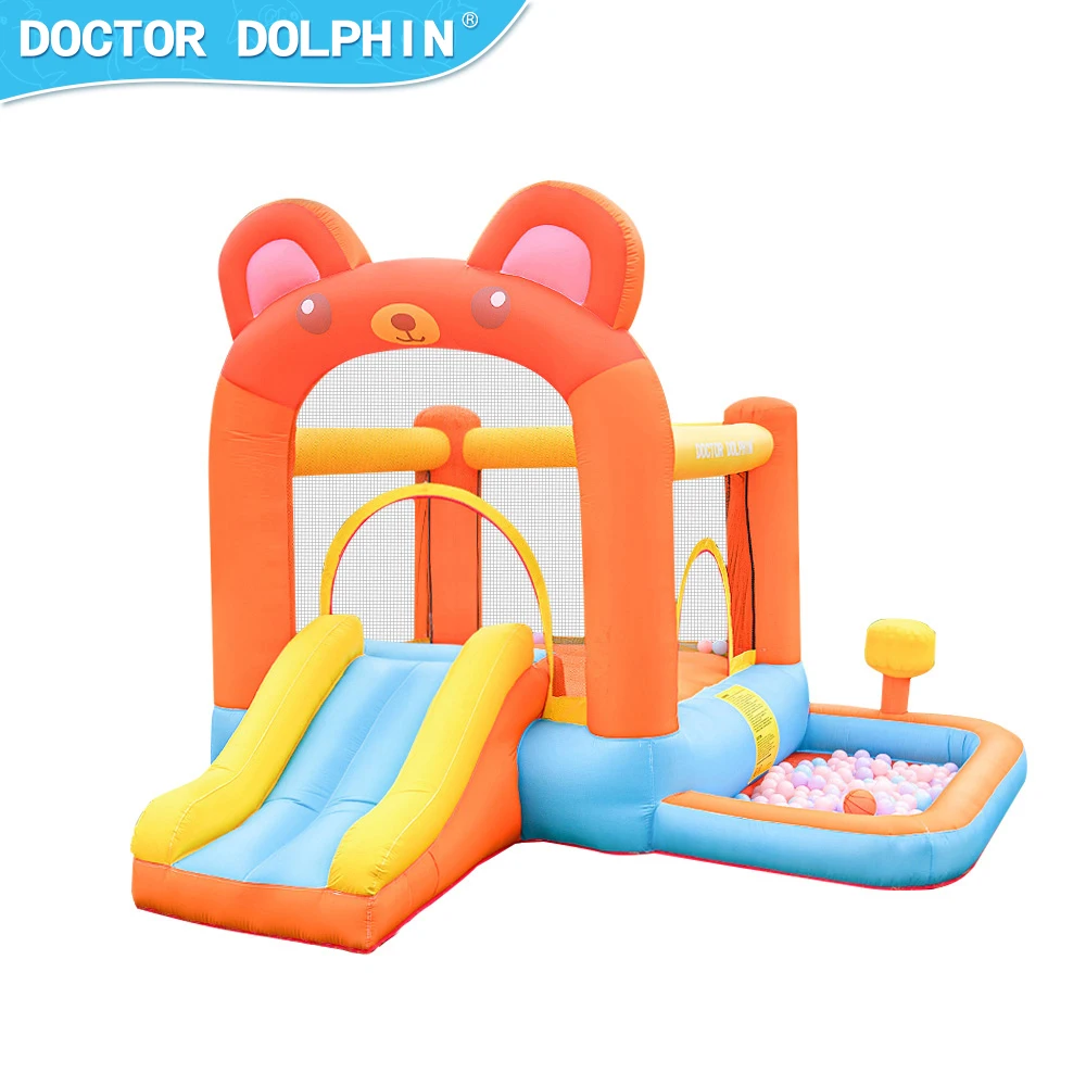 

Надувной домик для прыжков Doctor Dolphin Animal Bear, маленький горка, коммерческий надувной замок, джампер, детский бассейн с воздуходувкой