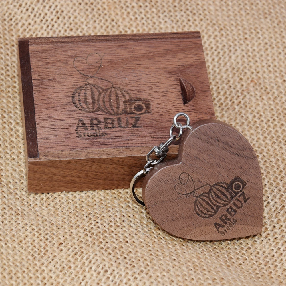 Usb флеш-накопитель в деревянном корпусе с сердечками love + box на заказ 4 ГБ 8 16 32 64 usb 2 0