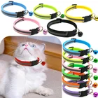 Светоотражающий ошейник для кошек с колокольчиком, эластичный регулируемый мягкий бархатный ошейник для домашних животных, ошейник для маленьких собак