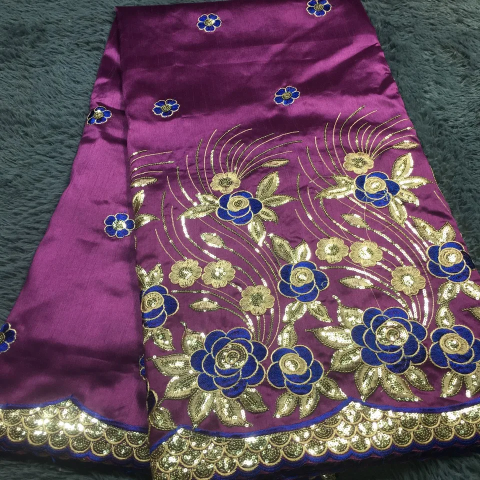 Многоцветная африканская Джордж кружевная ткань с блестками кружева