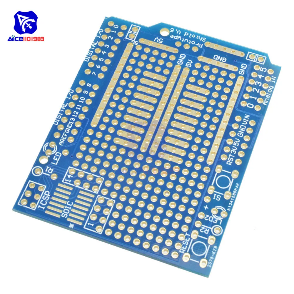 Diymore прототип печатной платы для Arduino UNO R3 FR-4 волокно 2 мм 2,54 мм Шаг Прототип Щит V.5