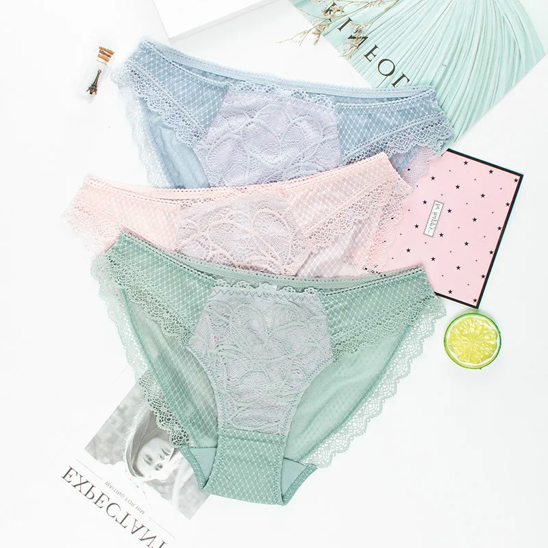 Roseheart женские модные синие хлопковые кружевные сетчатые трусики с низкой талией