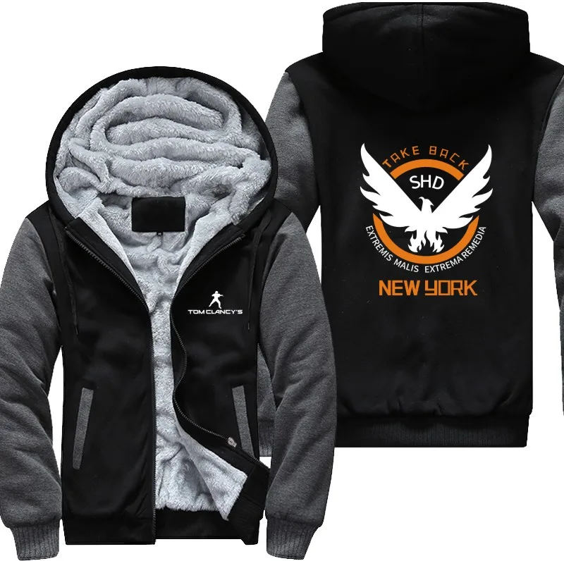 Новинка мужские и женские толстовки с принтом Tom Clancy's The Division утепленные