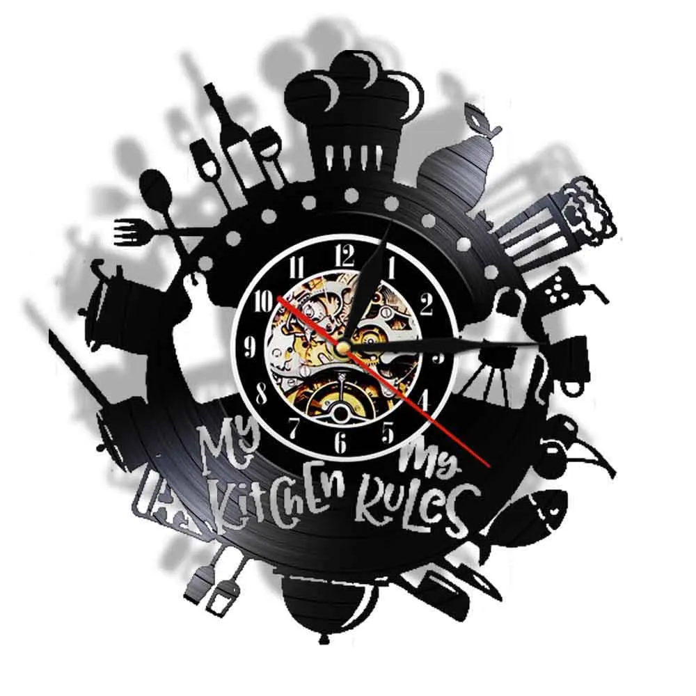 Часы настенные виниловые моя кухня бесшумные современные приборы для готовки