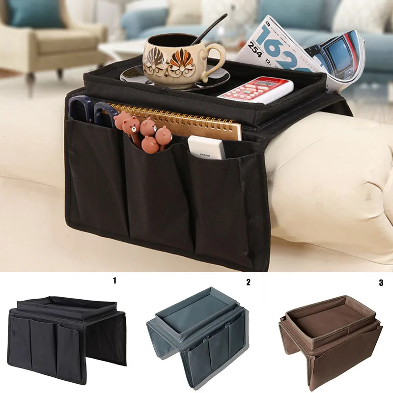 

4 Pockets Storage Bag Sofa Handrail Couch Arm Rest Organizer Holder Remote Control Organizer Bag F2