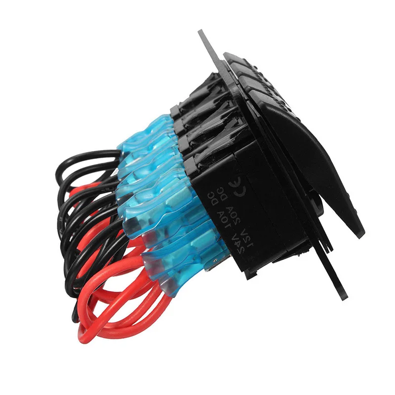 Водонепроницаемая панель переключателя рокера 4/6 автомобильная 12 В ~ 24 защита от