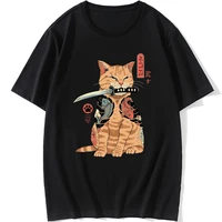 catana cool men t shirt retro 100 cotton tops cat fun anime tshirt japanese summer t shirt harajuku tops male tee shirts