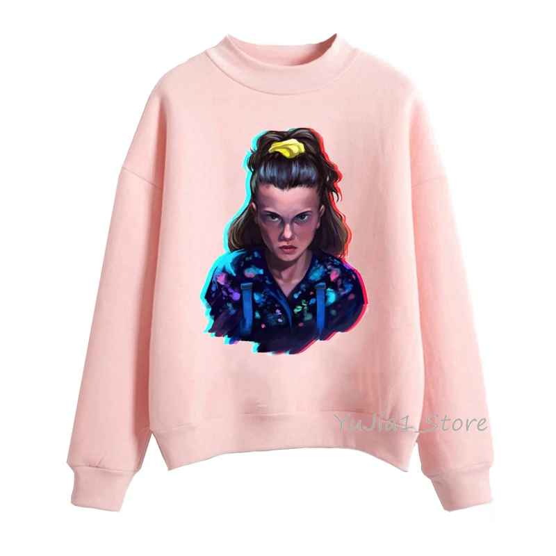 Sudadera mujer очень странные дела 3 кофты осенне-зимняя одежда для женщин, бархатистые худи для девочек-розовый цвет, раздел-толстовки и harajuku kawaii пуловер - Цвет: Y91905P