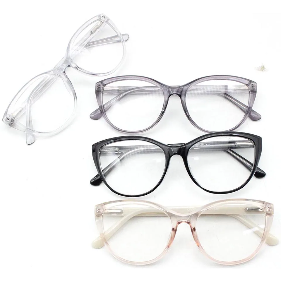 

CP061 Fashionable Translusent Cat Eye Optical Glasses Frames CP Injection Plastic Eyewear for Women
