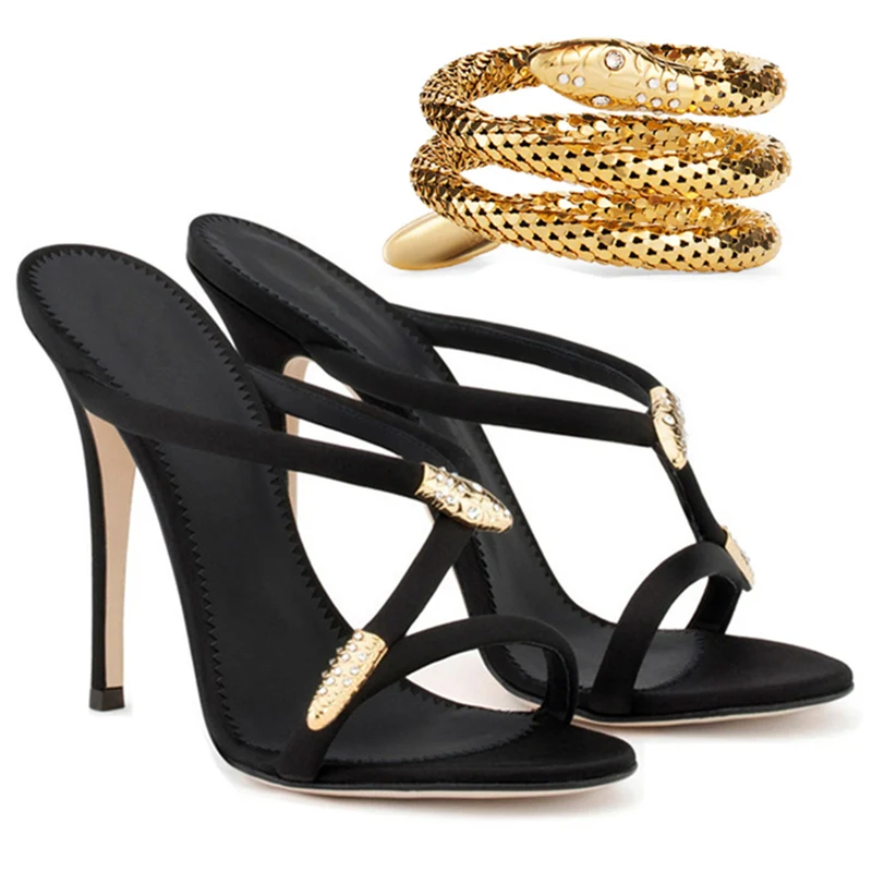 Женские туфли на высоком каблуке с острым носком без застежки|Тапочки| |