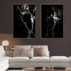 Абстрактная Обнаженная парная Картина на холсте сексуальное тело для женщин и мужчин настенный плакат Художественная печать черно-белая Настенная картина Декор для комнаты