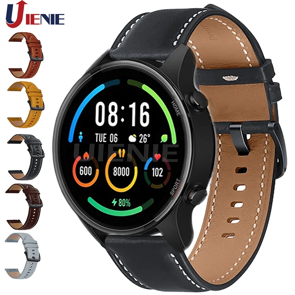 Кожаный ремешок для Xiaomi Smart Mi Watch Color Sports Edition часов браслет 22 мм Huami Amazfit gtr 2