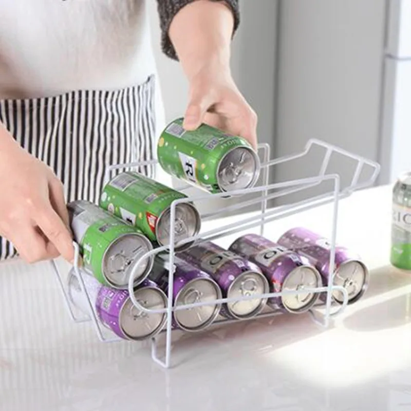 Kitchen Iron Rack White Double Tabletop Storage Beer Beverage Soda Refrigerator | Дом и сад