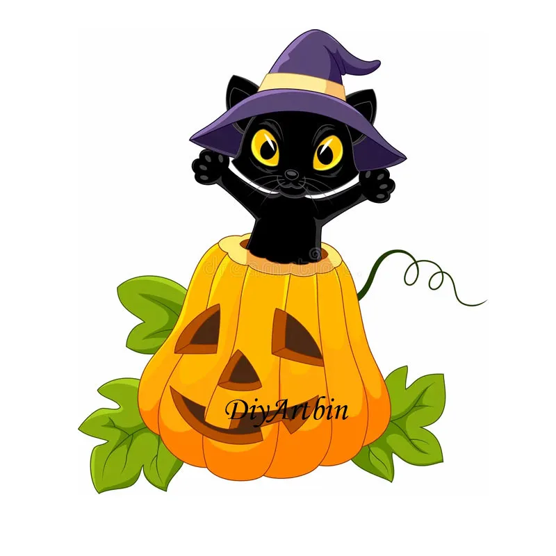 Хэллоуин трафарет в виде кошки Вырубные штампы для поздравительных открыток