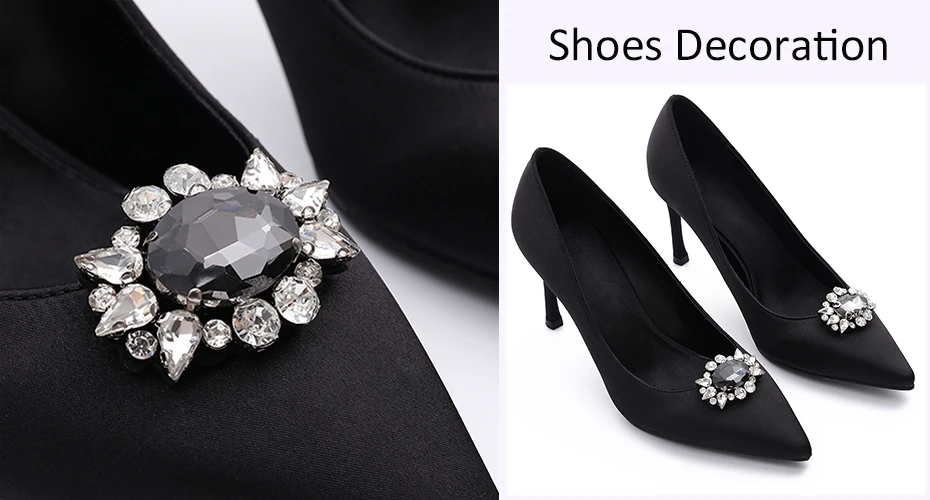 IngeSight.Z 2 Piece Charm Acrylic Strass Crytal Shoe Decoration Women Anklet Shoe Clip Prom Fashion Jewelry Accessories Ornament