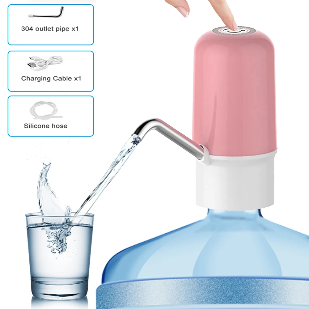 style C-pink Usb зарядка Электрический Автоматический водяной насос диспенсер бутылка беспроводной портативный мини-дозатор питьевой воды насос - Color: style C-pink