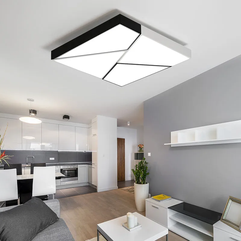 Geometry Best Modern Home Remote Control Led Light House Indoor Lighting Bedroom Square Ceiling Lamp Living Room 48W | Лампы и