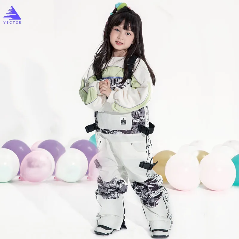 Children's Winter Ski Pants Windproof Overall Pants Tracksuits for Children Waterproof Warm Kids Boys Snow Ski Trousers