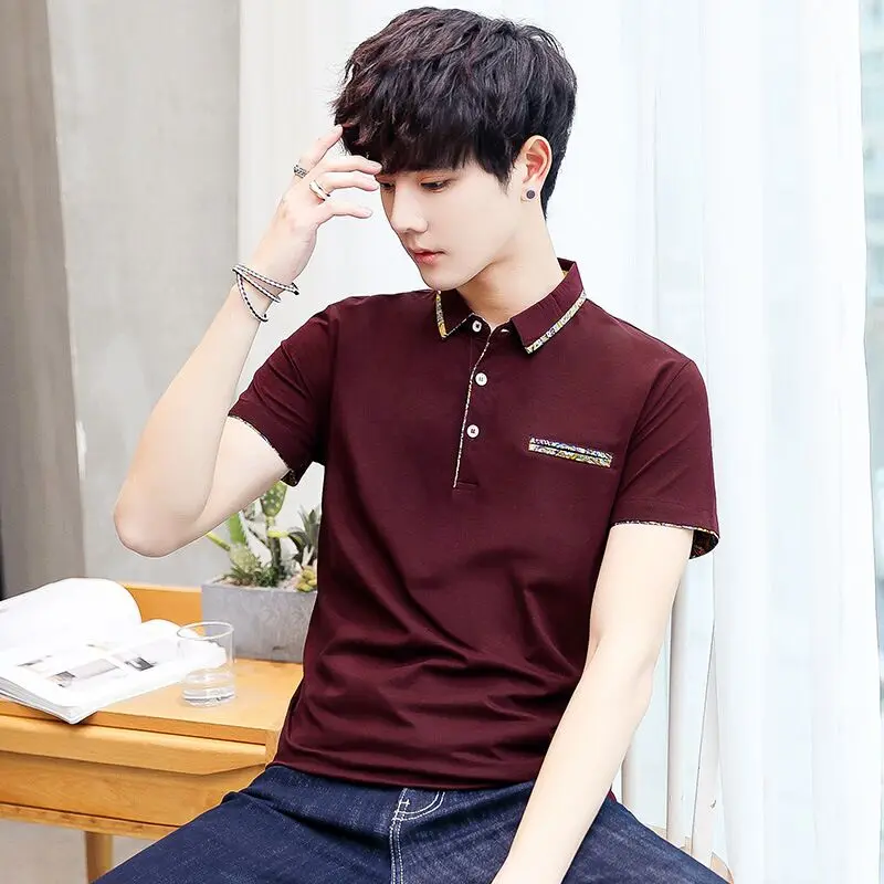 

Shirt Cool Polo Men 2019 Autumn Winter short Sleeve Men Polo Shirts Casual Turn Down Collar Embroidery Fashion Top Brand Clothes