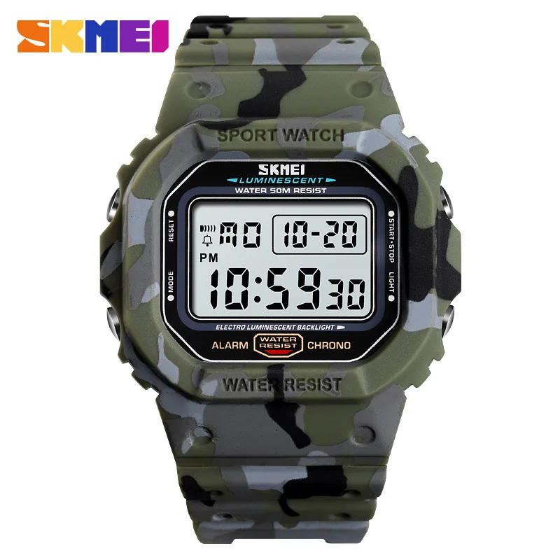 

2021 men's watch multifunctional shockproof military camouflage fashion casual electronic watch business waterproof student watc