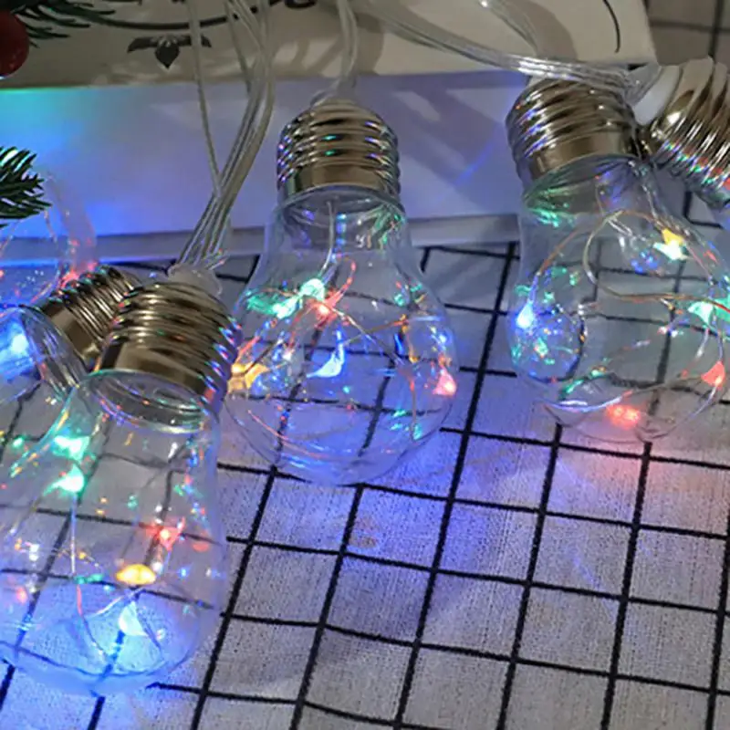 

5/8m Solar LED Light Bulbs 10/20Bulb Christmas Decoration String Light Fairy Light Garland Outdoor Garland New Year Party Decor