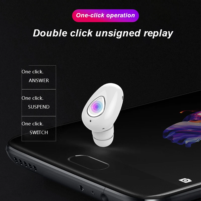 XY-01 мини Беспроводной Bluetooth гарнитура в ухо стерео V4.1 наушники 60mA спортивные с
