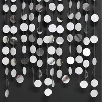 52 feet glitter silver circle dots garland paper hanging polk dot streamer party decoration bunting banner backdrop
