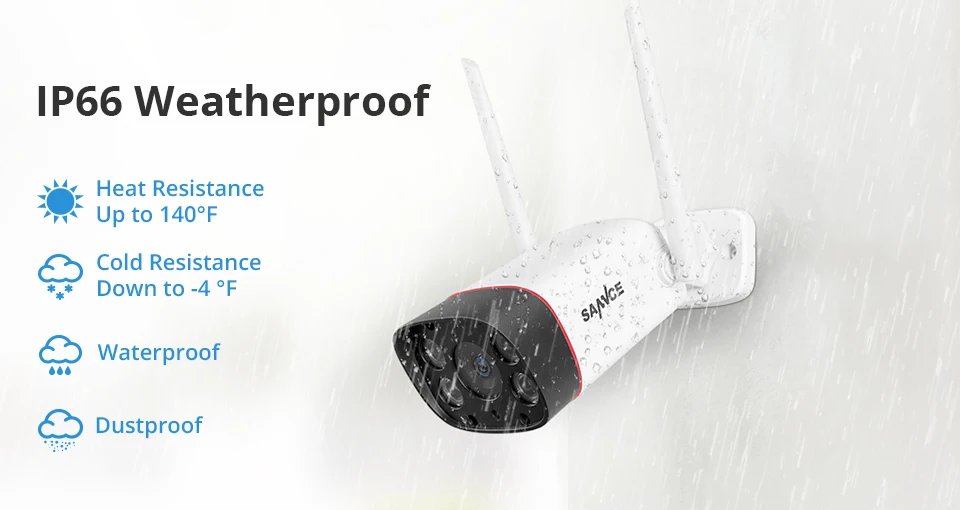 SANNCE Водонепроницаемая ip-камера с разрешением 1080 P, HD WiFi, беспроводная цилиндрическая камера наблюдения, наружная ИК-камера ночного видения, камера для домашней безопасности