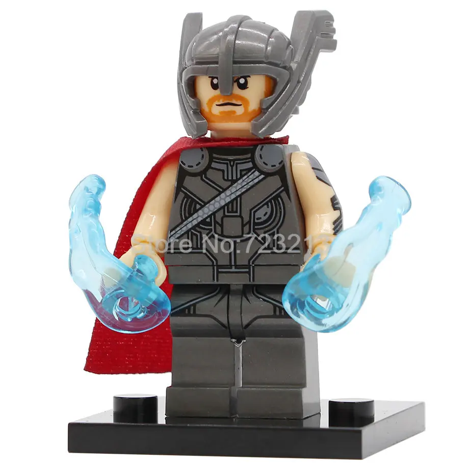 Thor Супер герой леди Сиф Тор HelaValkyrja фигура Брюс Баннер берсеркер мандарин красный череп строительные блоки одиночные игрушки - Цвет: Thor