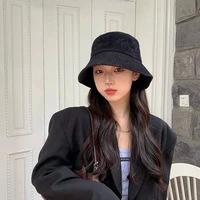 valentines day corduroy bucket hats for women girl autumn winter vintage solid color lamb bonnet hats gorros mujer invierno