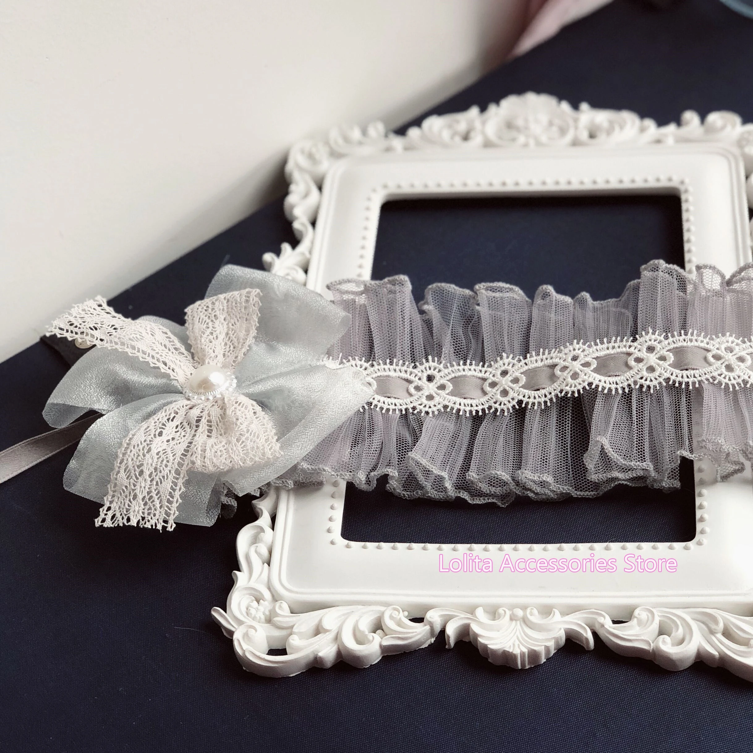 Сетчатая заколка для волос Angel Street серая Золотая повязка на голову ручной работы