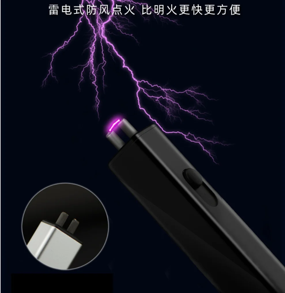 

Creative strip convenient USB charging lighter metal windproof personalized cigarette lighter gift customization wholesale