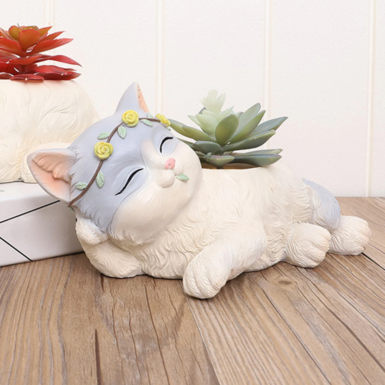 Цветочный горшок с милым котом из смолы милые садовые горшки плантатор для