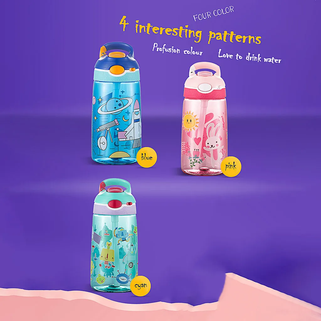 Экологичная детская бутылка с соломинкой питьевой 450 мл портативный детский Авто