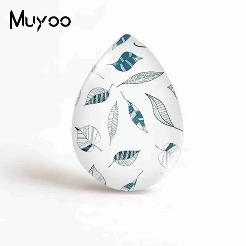 Новинка 2019 кабошон с голубыми цветами в виде слезы художественные листья дерева