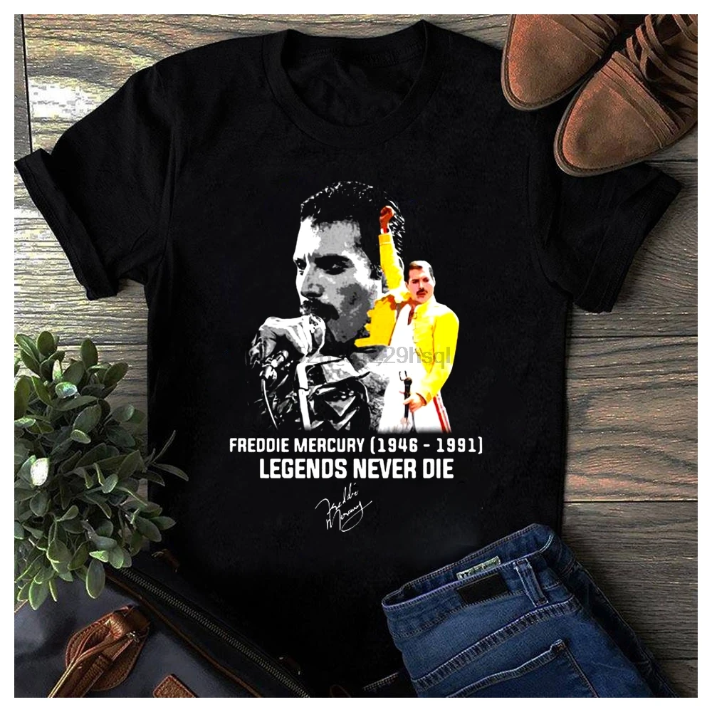 Freddie Mercury 1946 1991 Легенды никогда не умирают надпись рубашка|Мужские футболки| |